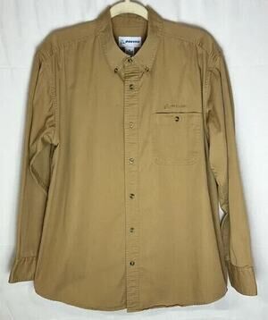 Boeing Men’s Button Down Tan Shirt Sz M